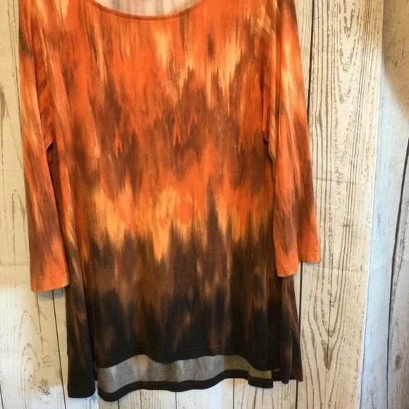 Linea by Louis Dell’Olio Oversized Baggy Orange Shades Longer Top Size Large - Picture 2 of 5
